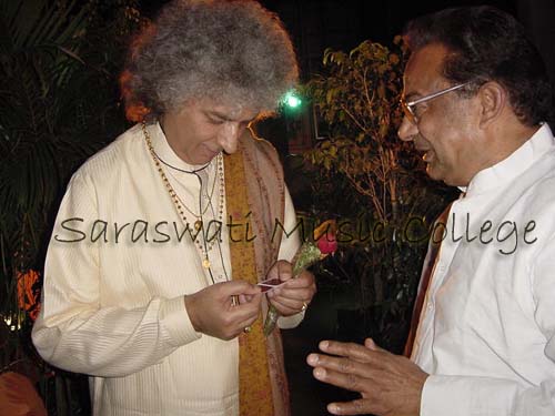 Guests at an evening event at the college